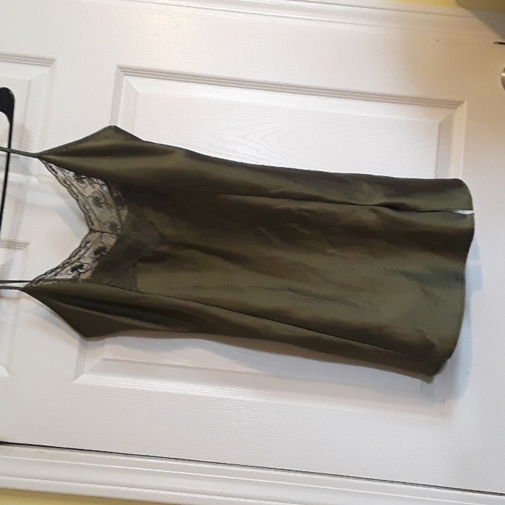 Victoria's Secret vintage Olive slip mesh lace satin lingerie dress - Picture 5 of 11